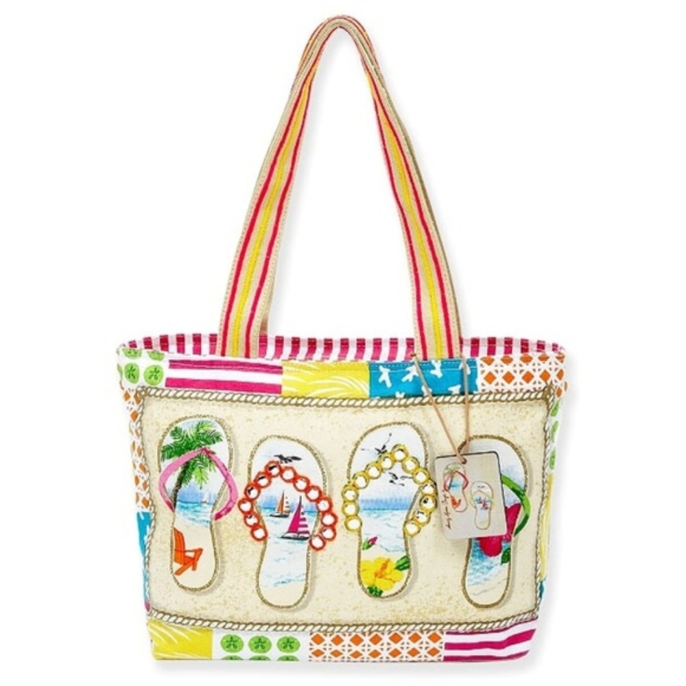 Sandy Clough  Flip Flop Shore Medium Tote